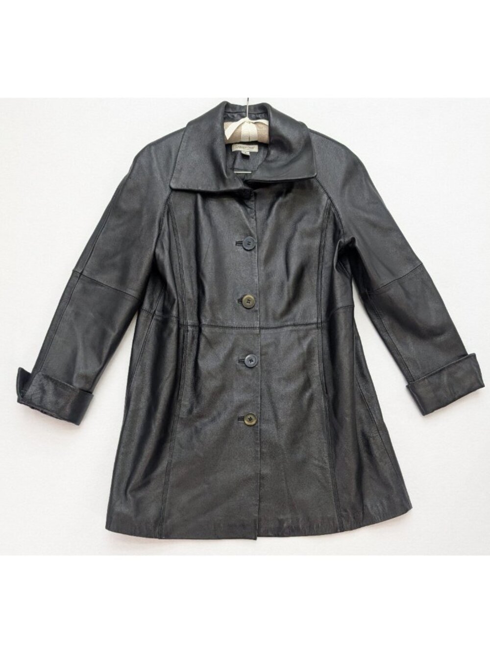 Coldwater Creek Women's Leather Jacket Coat Size M Black - Picture 2 of 11